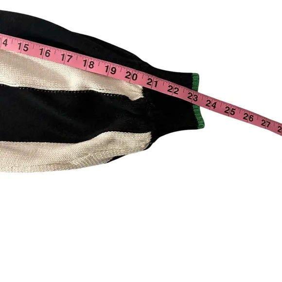 Maeve Anthropologie Striped Boat Neck Sweater Black Cream Green Size Medium - Picture 6 of 7